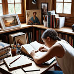 **

A person journaling, surrounded by items representing their interests (e.g., books, art supplies, a musical instrument). The setting is a cozy, organized workspace with natural light. The overall mood is reflective and inspiring, conveying the concept of self-discovery and identifying personal values.

**